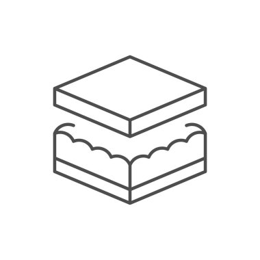 Katmanlı malzeme çizgisi ana hatları beyaz üzerine izole edilmiş. İnşaat endüstrisi. Vektör illüstrasyonu