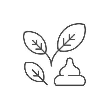 Doğal krem çizgisi ana hatları beyaz üzerine izole edilmiş. Vektör illüstrasyonu