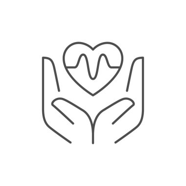 Aşk çizgisi ana hatlarını beyaza izole ediyor. Vektör illüstrasyonu