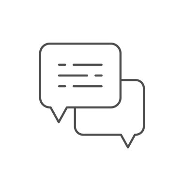 Diyalog süreci ana hatları simgesi beyaza izole edildi. Vektör illüstrasyonu