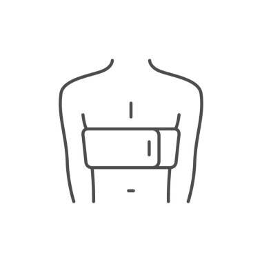 Göğüs destek hattı ana hat simgesi beyaz üzerine izole edildi. Vektör illüstrasyonu