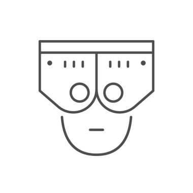 Görme sınama çizgisi ana hatları beyaz üzerine izole edilmiş ikon. Vektör illüstrasyonu