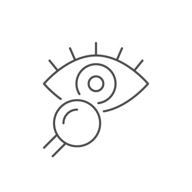 Göz muayenesi çizgisi simgesi beyaza izole edildi. Vektör illüstrasyonu