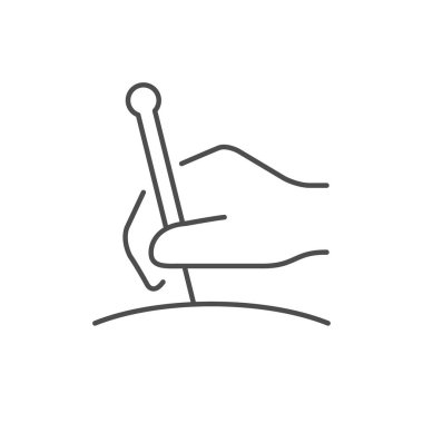 Akapunkturcu çalışma süreci simgesi beyaza izole edildi. Vektör illüstrasyonu