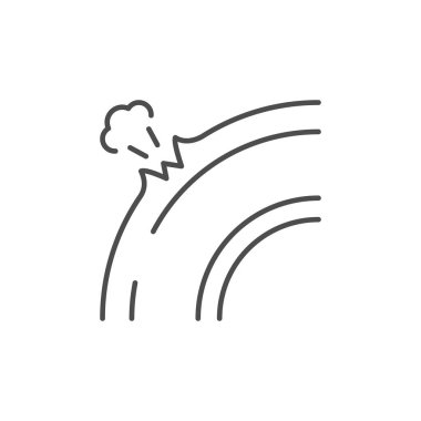 Lastik delme çizgisi ana hatları beyaz üzerine izole edilmiş. Vektör illüstrasyonu