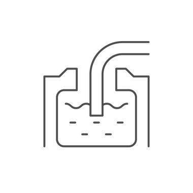 Septik tank temizleme çizgisi simgesi beyaza izole edildi. Vektör illüstrasyonu