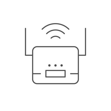 Wi-fi yönlendirici ana hat simgesi beyaza izole edildi. Vektör illüstrasyonu