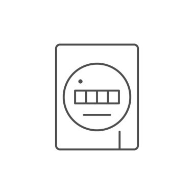 Karşı aygıt çizgisi ana hatları simgesi beyaza izole edildi. Vektör illüstrasyonu