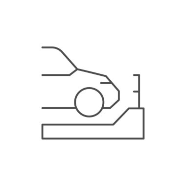 Car parking line outline icon isolated on white. Vector illustration