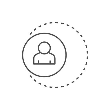 Rahatlık alanı genişleyen çizgi simgesi beyazda izole edildi. Vektör illüstrasyonu