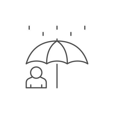 Sigorta çizgisi simgesi beyaza izole edilmiş. Vektör illüstrasyonu