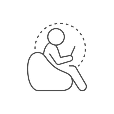 Rahat bölge çizgisi ikonu beyaza izole edildi. Vektör illüstrasyonu