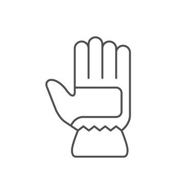 Spor eldiven çizgisi ana hatları simgesi beyaza izole edildi. Vektör illüstrasyonu