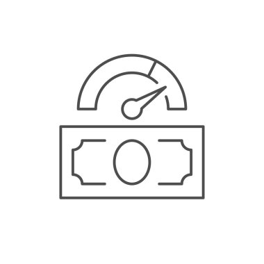 Para çizgisi ana hatları beyaz üzerine izole edilmiş bir simge. Vektör illüstrasyonu