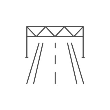 Yol reklam panosu ana hatları simgesi beyaza izole edildi. Vektör illüstrasyonu