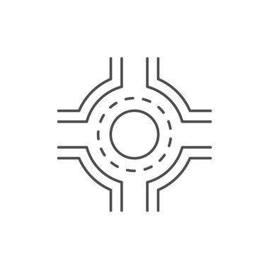 Trafik çemberi ana hatları simgesi beyaza izole edildi. Vektör illüstrasyonu