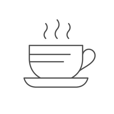 Beyaz üzerine izole edilmiş bir fincan kahve ikonu. Vektör illüstrasyonu