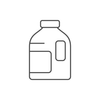 Plastik teneke kutu çizgisi ana hatları beyaz üzerine izole edilmiş. Vektör illüstrasyonu