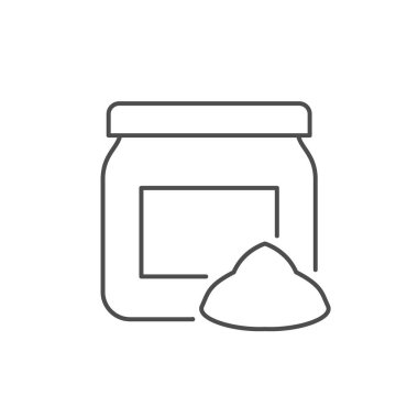 Ekşi krema çizgisi ana hatları beyaz üzerine izole edilmiş. Vektör illüstrasyonu