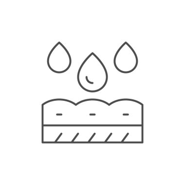 Deri hidrasyon çizgisi ana hatları beyaz üzerine izole edilmiş. Vektör illüstrasyonu