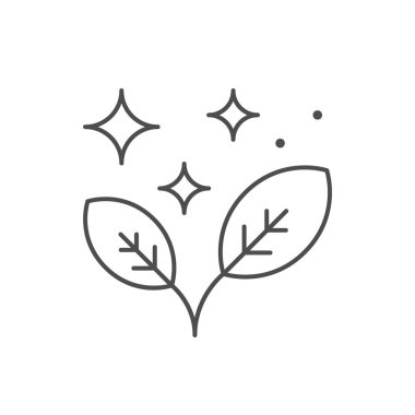 Organik ürün çizgisi ana hatları beyaz üzerine izole edilmiş. Vektör illüstrasyonu