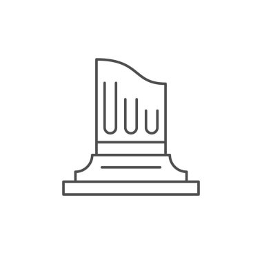 Beyaz üzerine izole edilmiş eski sütun çizgisi ana hatları simgesi. Vektör illüstrasyonu