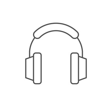 Kulaklıklar beyaz üzerine izole edilmiş bir ikon ana hatları. Vektör illüstrasyonu