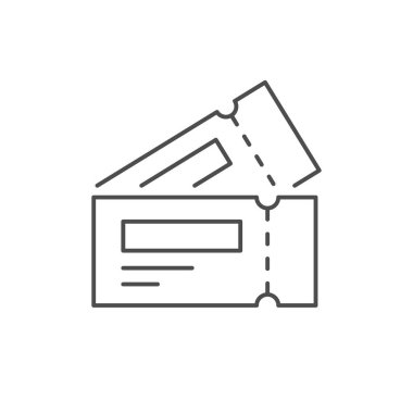 Beyaza izole edilmiş iki bilet hattı simgesi. Vektör illüstrasyonu