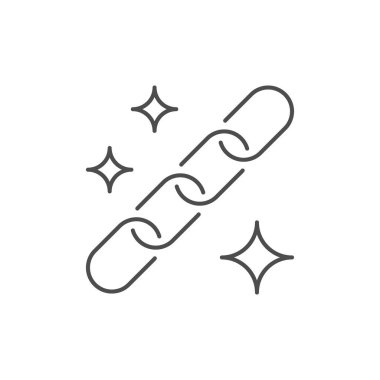 Mücevher zinciri çizgisi simgesi beyaza izole edilmiş. Vektör illüstrasyonu