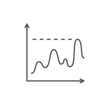Modern grafik çizgisi ana hatları beyaz üzerine izole edilmiş. Vektör illüstrasyonu