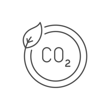 Karbondioksit eko çizgisi simgesi beyaza izole edildi. Vektör illüstrasyonu