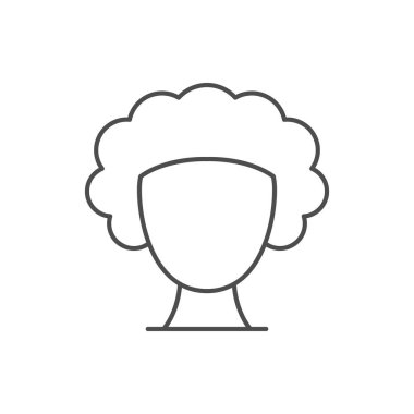 Kıvırcık peruk çizgisi ana hatları beyaz üzerine izole edilmiş. Vektör illüstrasyonu