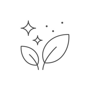 Eko konsept çizgisi ana hatları beyaz üzerine izole edilmiş. Vektör illüstrasyonu