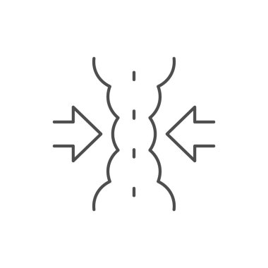 Madde deformasyon çizgisi ana hatları beyaz üzerine izole edilmiş. Vektör illüstrasyonu