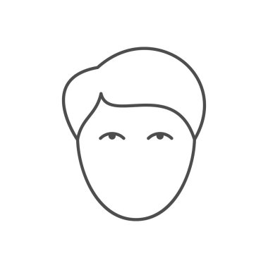 Erkek ön görüş çizgisi simgesi beyazda izole edildi. Vektör illüstrasyonu