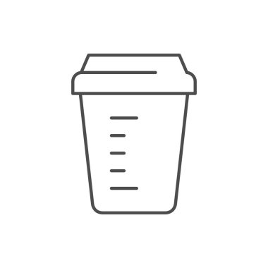 Göğüs sütü kabı çizgisi simgesi beyaza izole edildi. Vektör illüstrasyonu