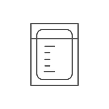 Göğüs sütü torbası çizgisi simgesi beyaza izole edildi. Vektör illüstrasyonu