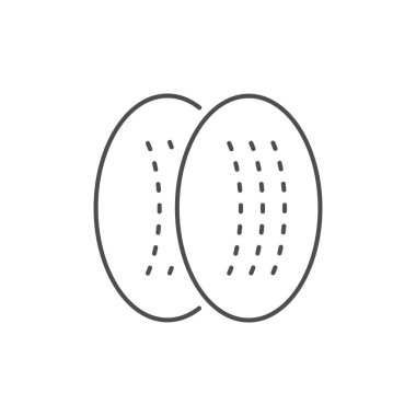 Hemşirelik yastıkları beyaz üzerine izole edilmiş ana hat ikonu. Vektör illüstrasyonu