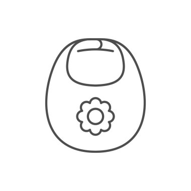 Bebek önlüğü çizgisi simgesi beyaza izole edilmiş. Vektör illüstrasyonu