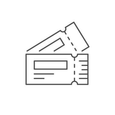 Beyaza izole edilmiş iki bilet hattı simgesi. Vektör illüstrasyonu