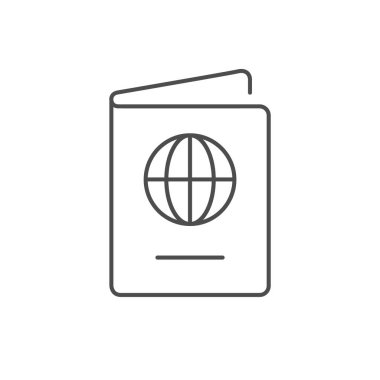 Uluslararası pasaport çizgisi simgesi beyaza izole edildi. Vektör illüstrasyonu