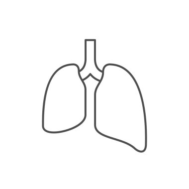 Pnömotoraks hastalığı çizgisi beyaz üzerine izole edilmiş bir ikon. Vektör illüstratörü