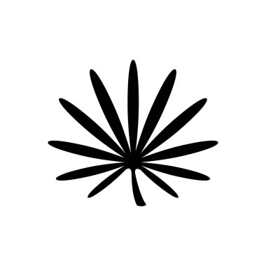 Beyaza izole edilmiş tropikal çiçek yaprağı sembolü. Vektör illüstrasyonu