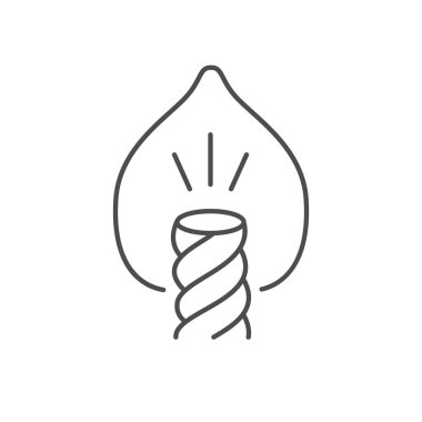 Mum fitili ana hat simgesi beyaza izole edildi. Vektör illüstrasyonu