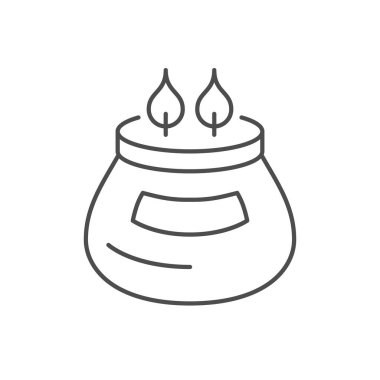 Beyaza izole edilmiş iki fitil ikonlu mum. Vektör illüstrasyonu