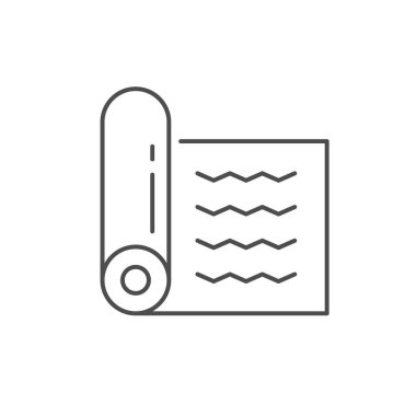 Fitness mat hattı ana hatları beyaz üzerine izole edilmiş. Vektör illüstrasyonu