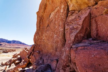 Yerbas Buenas Arkeolojik Alanı - Şili. Mağara Resimleri, Atacama Çölü. San Pedro de Atacama.