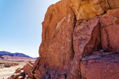 Yerbas Buenas Arkeolojik Alanı - Şili. Mağara Resimleri, Atacama Çölü. San Pedro de Atacama.