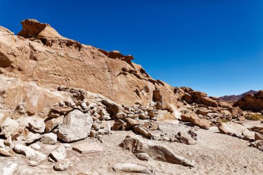 Yerbas Buenas Arkeolojik Alanı - Şili. Mağara Resimleri, Atacama Çölü. San Pedro de Atacama.