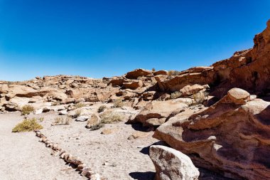 Yerbas Buenas Arkeolojik Alanı - Şili. Mağara Resimleri, Atacama Çölü. San Pedro de Atacama.